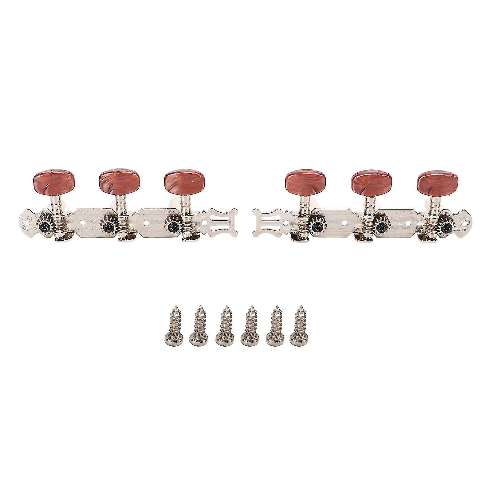 2 Pcs Guitar Tuning Keys Agate Head Silver Gear Type Guitar String Tuning Pegs String Button