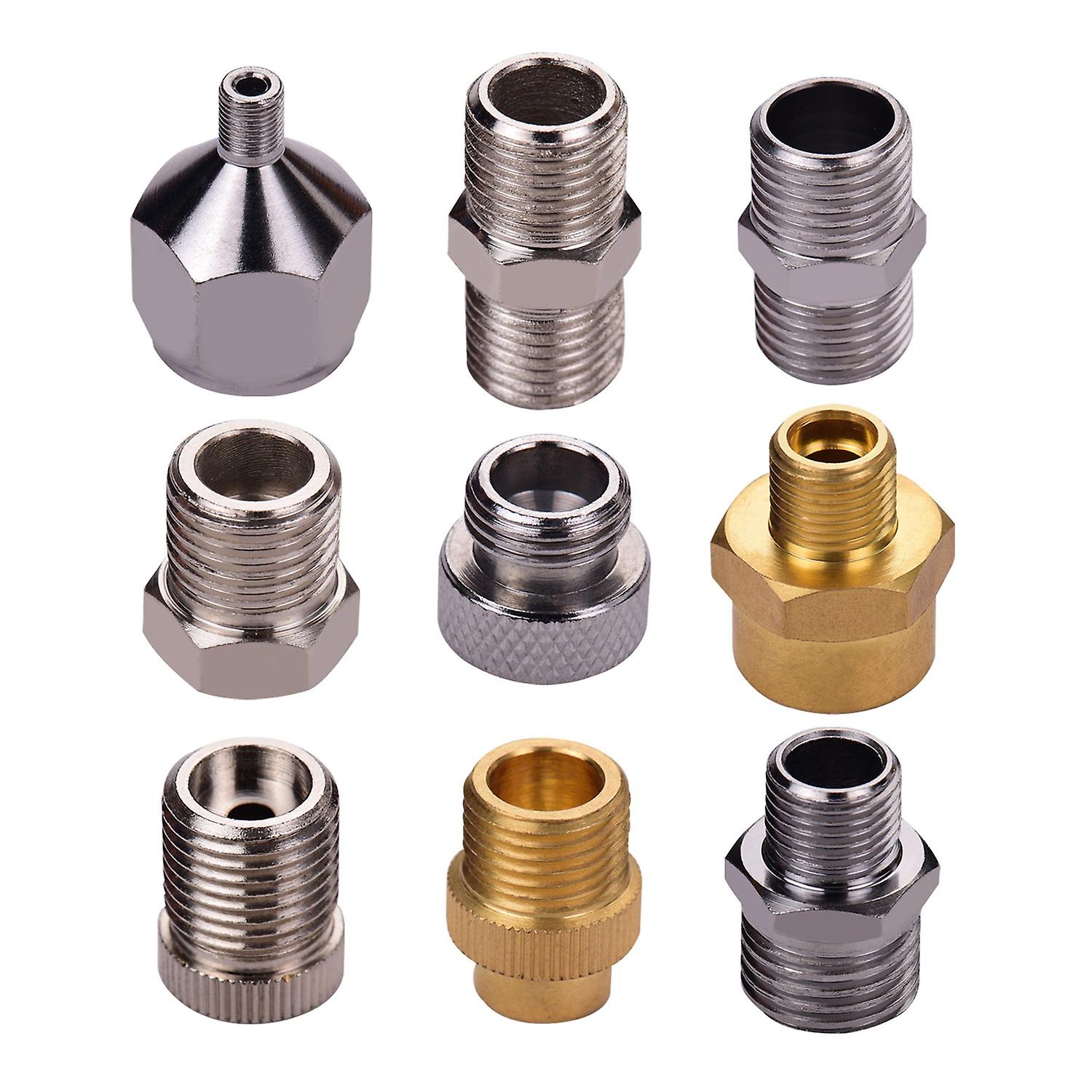 9pcs Airbrush Adapter Kit Multi-Size Fitting Connector Set for airbrush air hose Compatible with Bad
