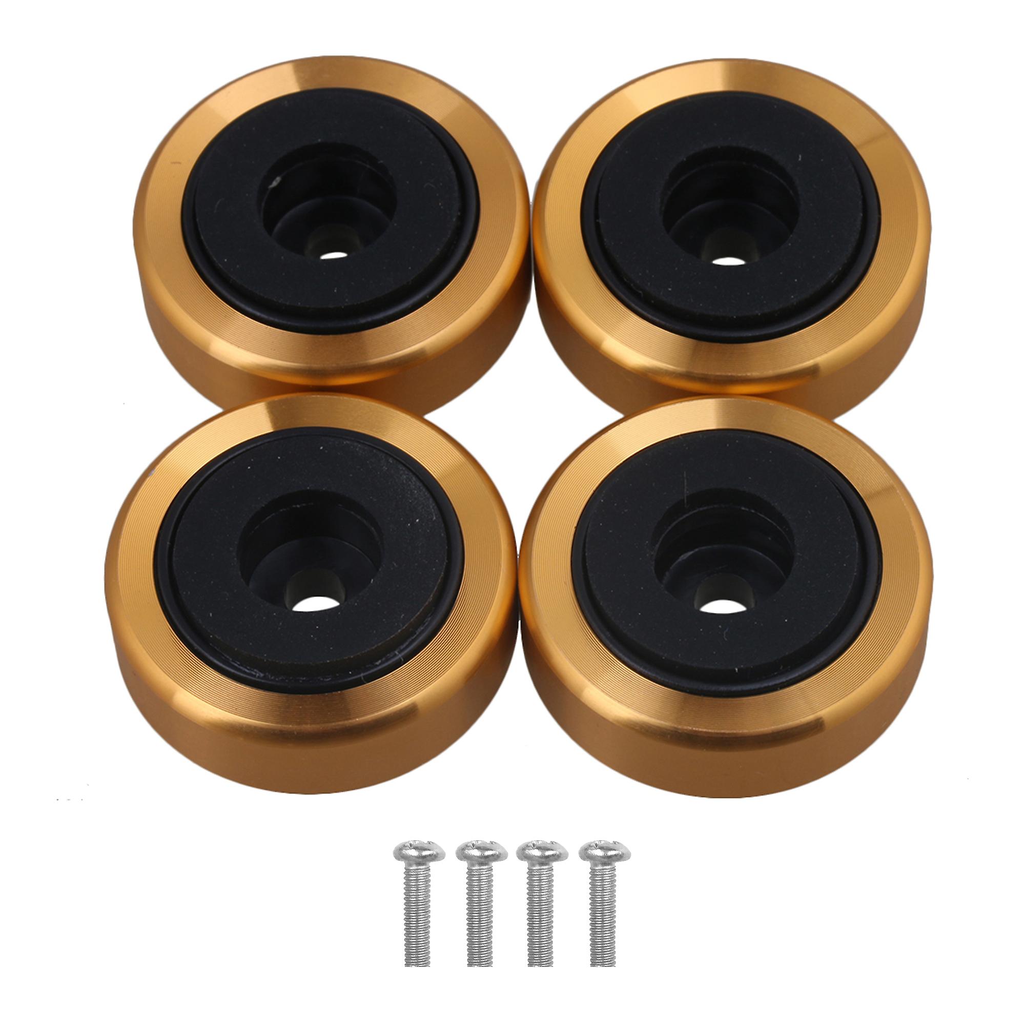 4Piece Anti Vibration CD Player Speaker Isolation Feet Pad 3CM Dia Gold