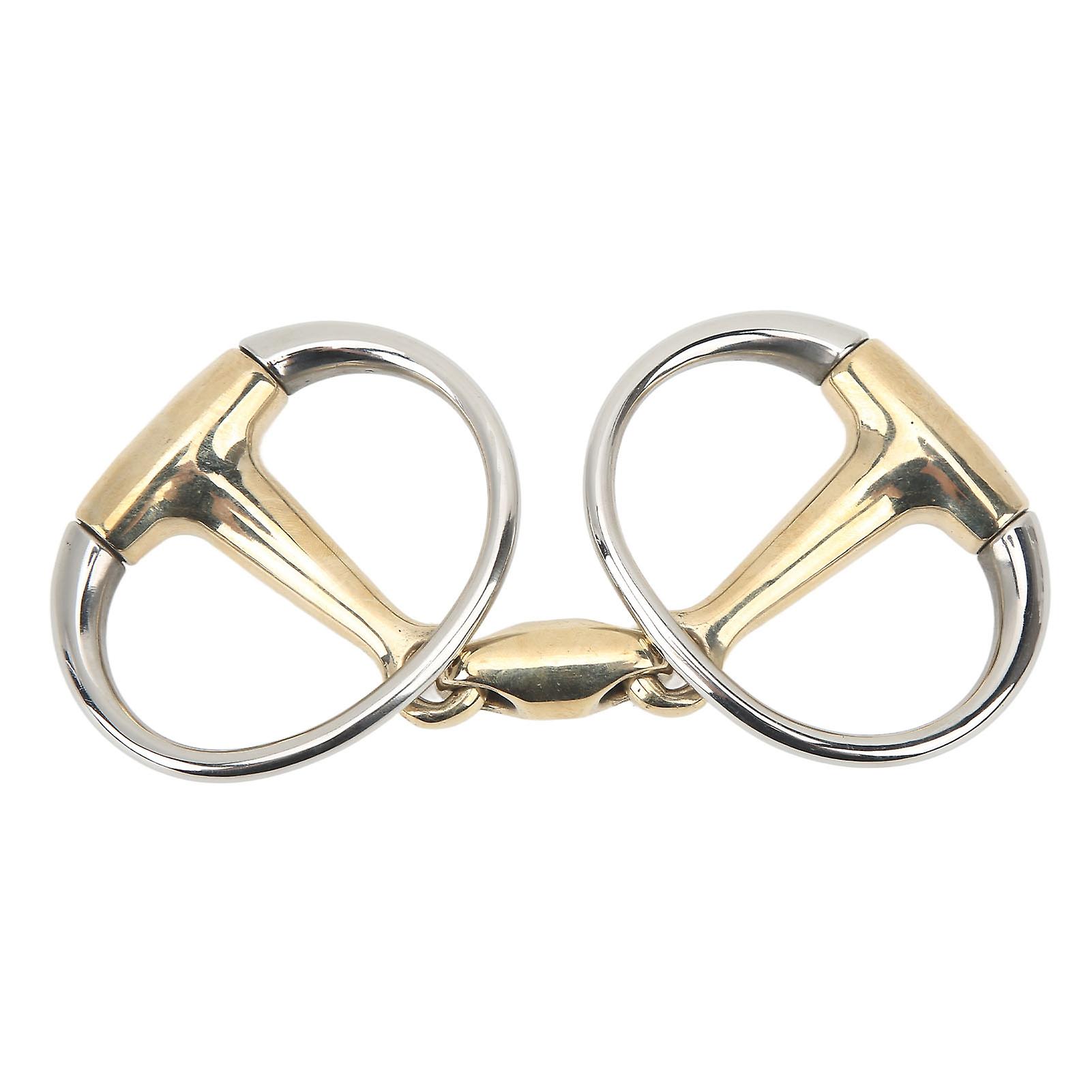 135mm Horse Ring Snaffle Bit Stainless Steel and Copper Hinge Horse Loose Ring Bit for Outdoor Gifts