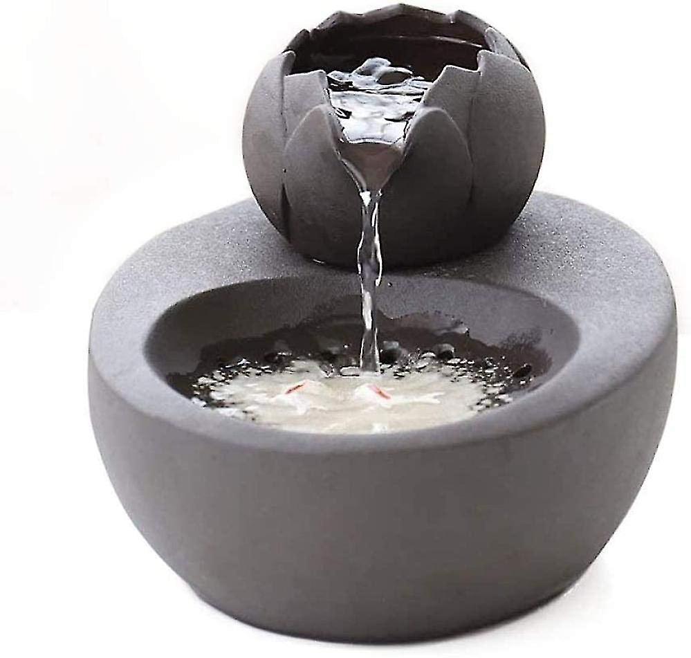 מזרקת חתול קרמיקה מתקן מים לחיות מחמד - לוטוס אנכי חתול שתייה מזרקה - מחזור אוטומטי