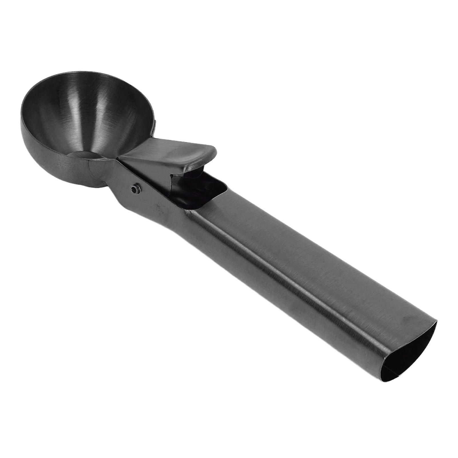 Stainless Steel Ice Cream Scoop - Stick-Proof Design with Convenient Trigger,for Scooping Ice Cream, Fruit, and More(Black)