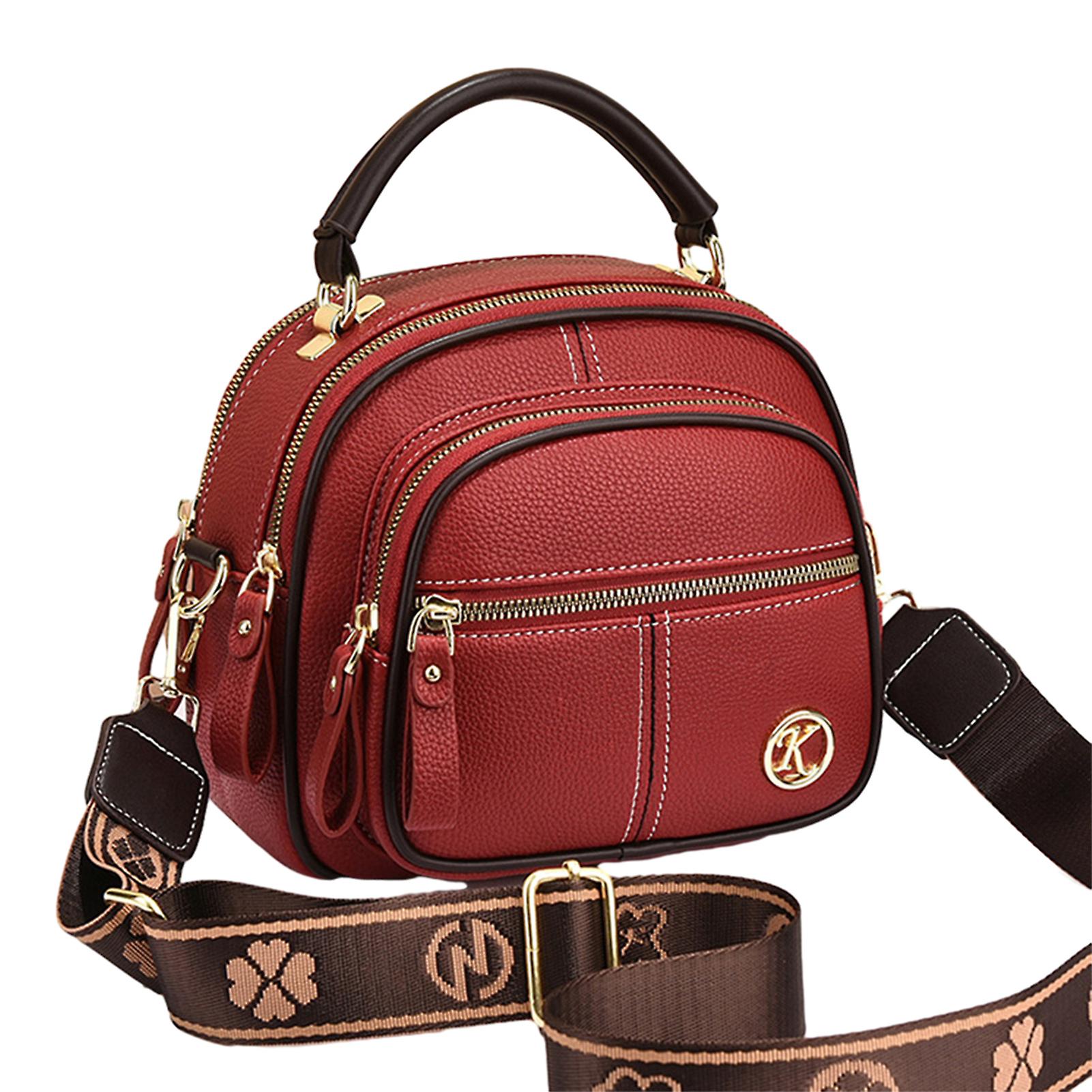 Retro Zipper Crossbodys Bag with Multi-Layers Elegant Charming Handbag for Woman Girl