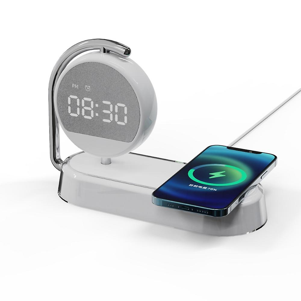 Luce notturna 3 in 1 con sveglia e caricabatterie wireless
