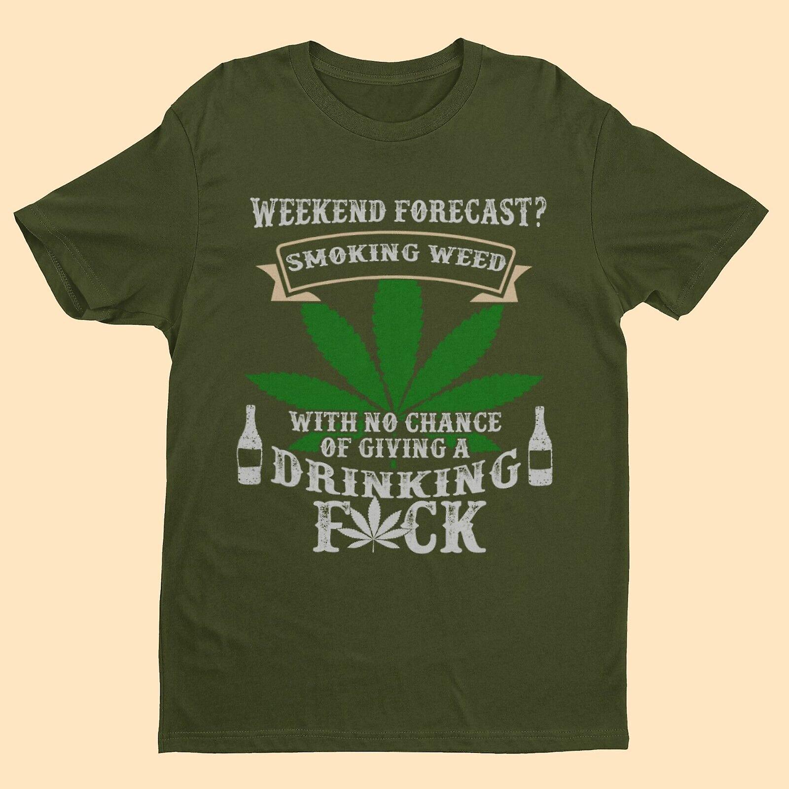 Funny Stoner Weed T Shirt Weekend Forecast Smoking Weed And Not Giving A F*ck