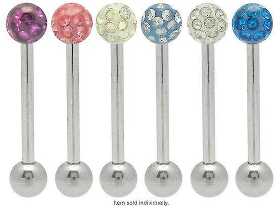 Colorful cz jeweled barbell tongue ring