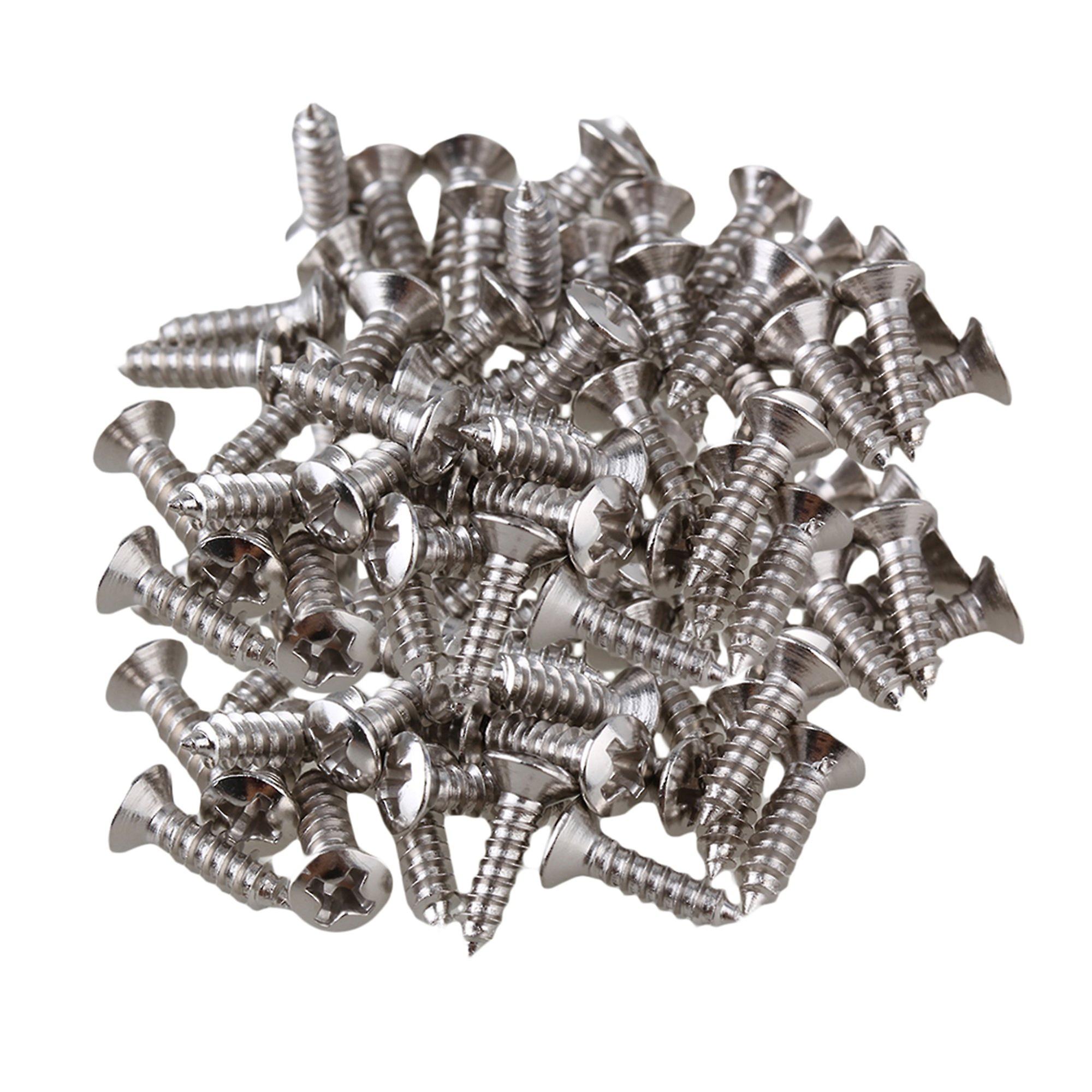 500Pcs Chrome Color Guitar Bass Pickguard Back Plates Mounting Screws