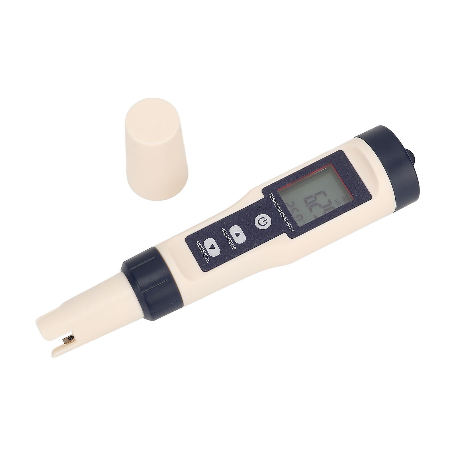 5 in 1 Water Quality Tester Digital PH Salinity Temperature TDS EC Detection Meter Portable Pen Type 