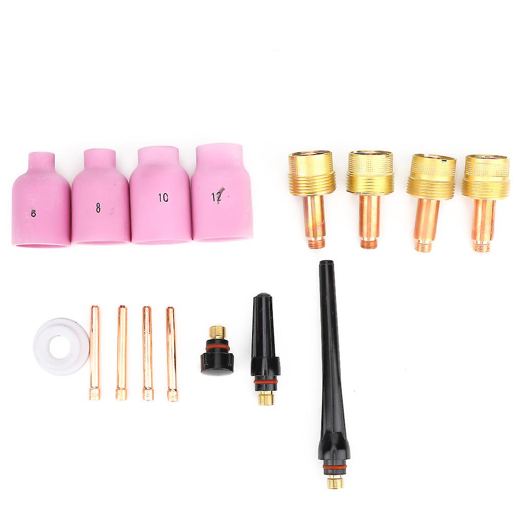 16 Pcs TIG Welding Accessory Kit with Back Cap, Torch Collet, Ceramic Cup for Torch 17/18/26 T7