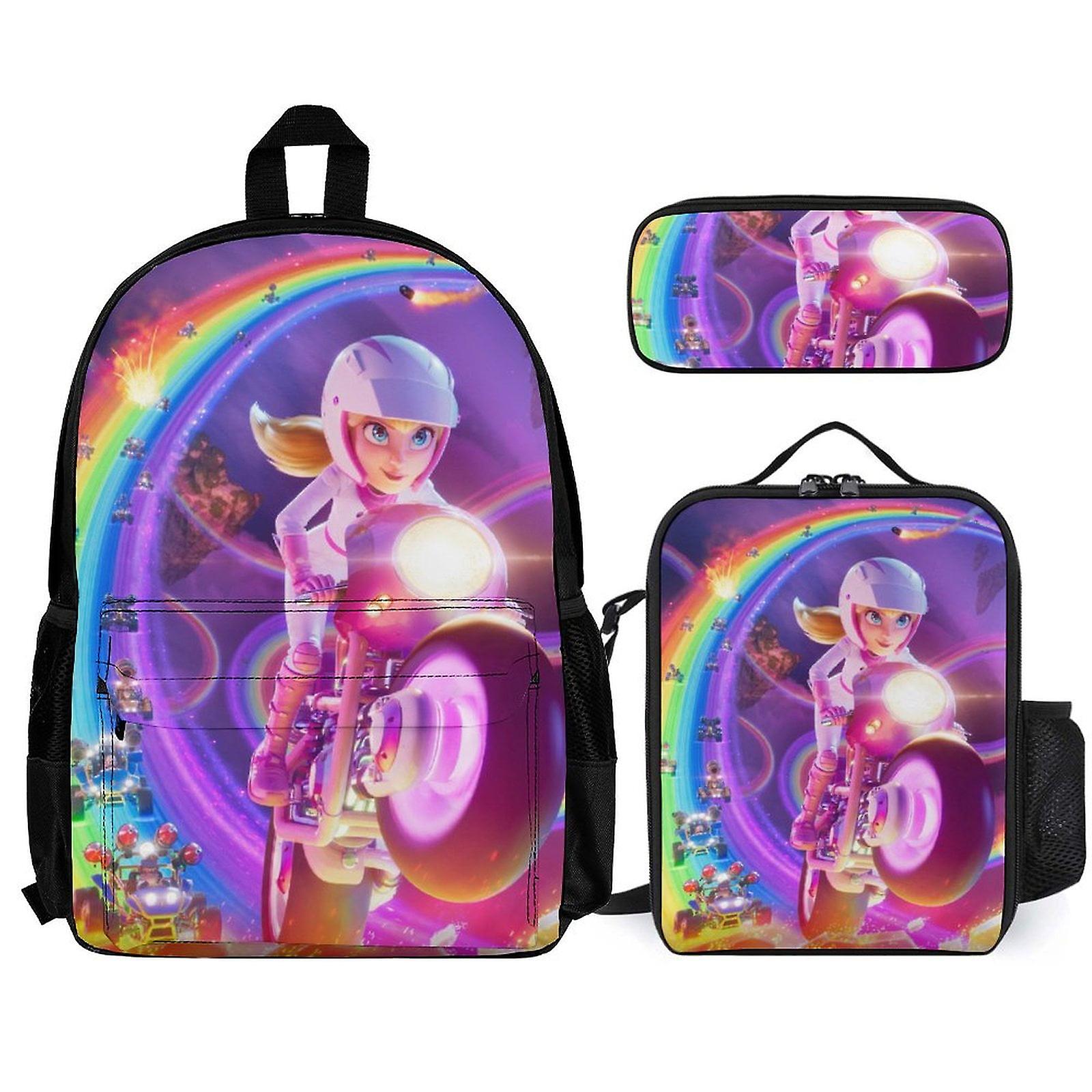 Super Mario Backpack Set, Backpack with Lunch Box And Pencil Case 3pcs Set