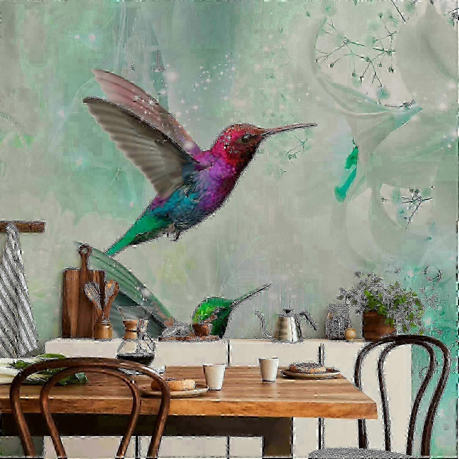 Wall Mural - Colourful Hummingbirds (Green)