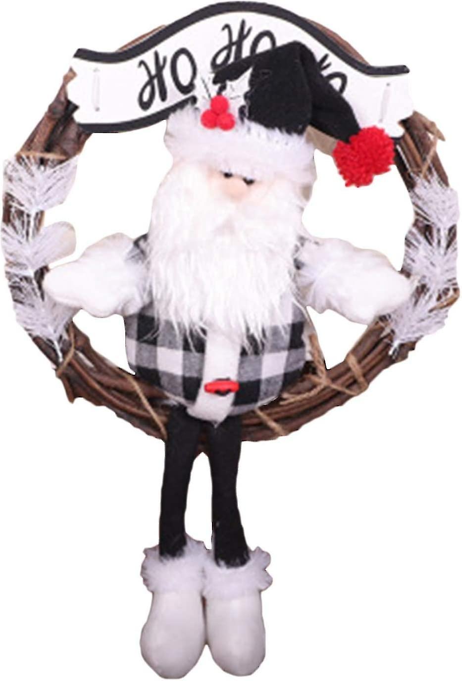 35cmクリスマスリース、クリスマスラタンリースオーナメント - クリスマスリースヴァインサークルドアハンギング