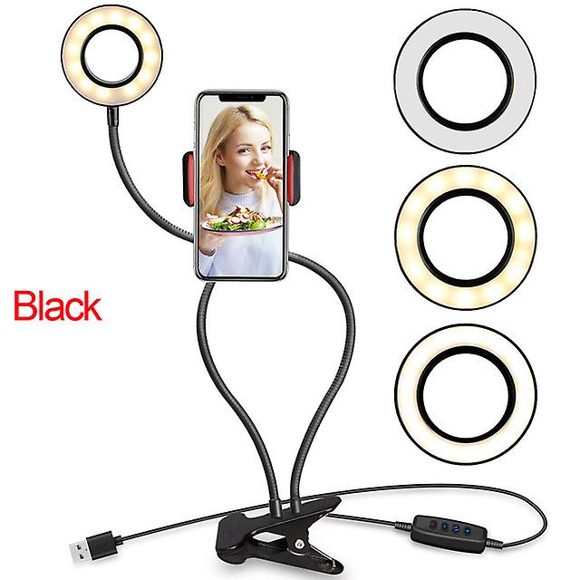 Mobile Phone Live Holder Lazy Bracket Desk Lamp Led Selfie Ring Light Flexible For Youtube Live Stream Office Kitchen Stand