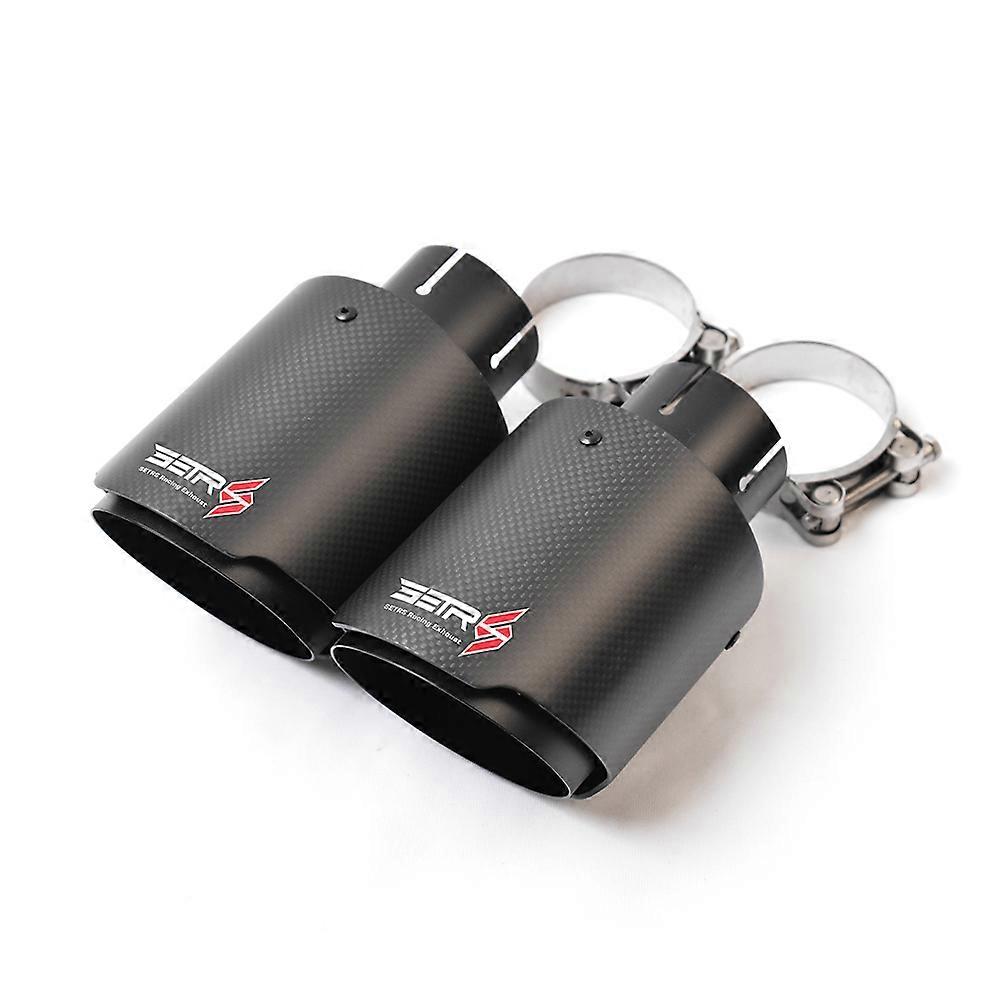1Pc Car Modification Black Stainless Steel Exhaust Pipe Straight Matt Fiber Carbon Muffler Tip For E63 E60