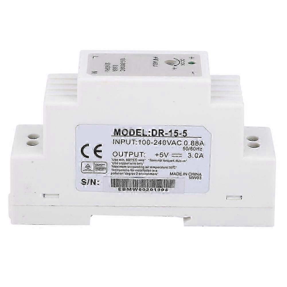 DR-15-5 DIN Rail Single Output Switching Power Supply 15W 5V 3A