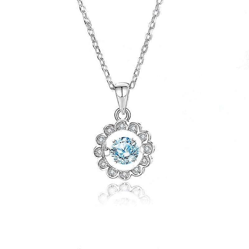 Necklace-Daisy Sparkle-Moissanite White WhiteGold