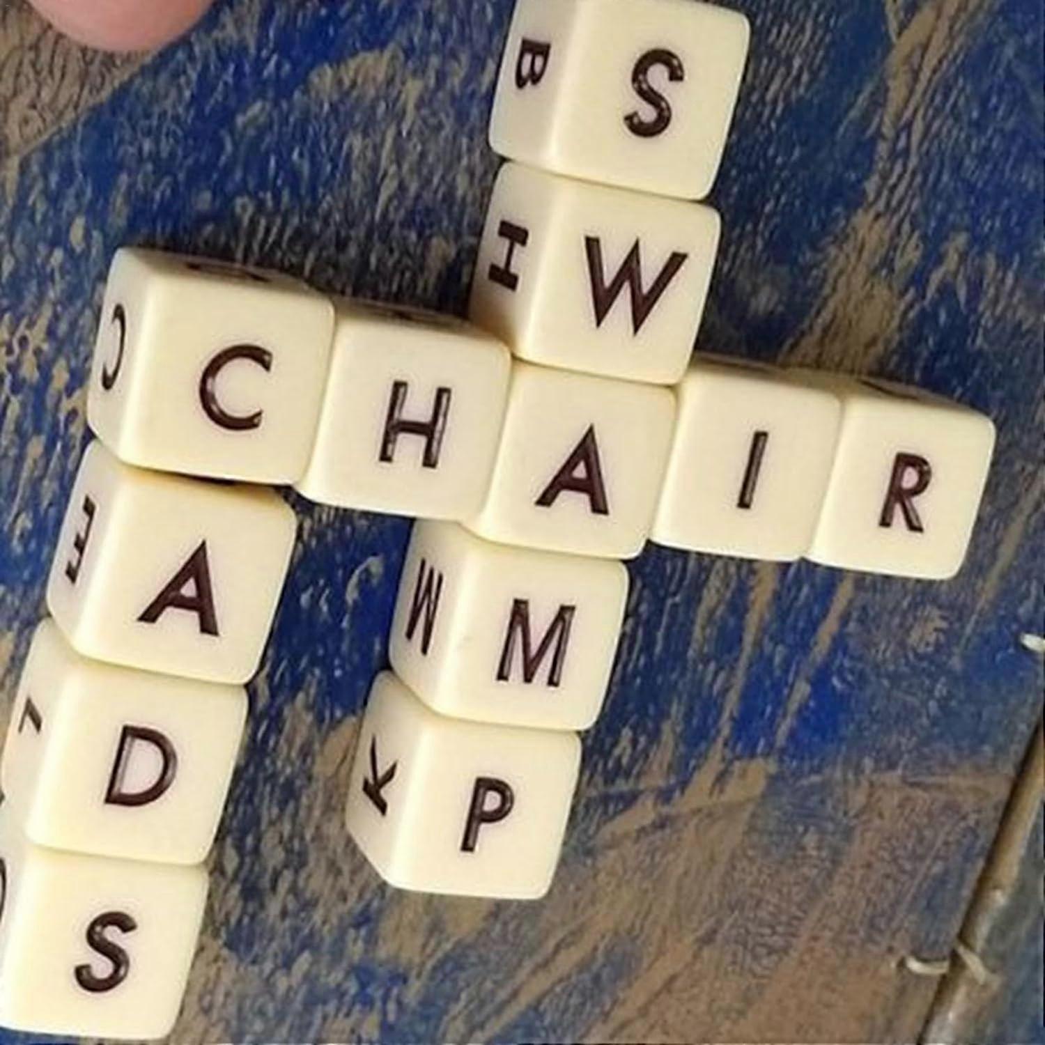 Jeu De Dés Qless Avec 12 Dés Lettres - Jeu Solitaire Mots Croisés Portable