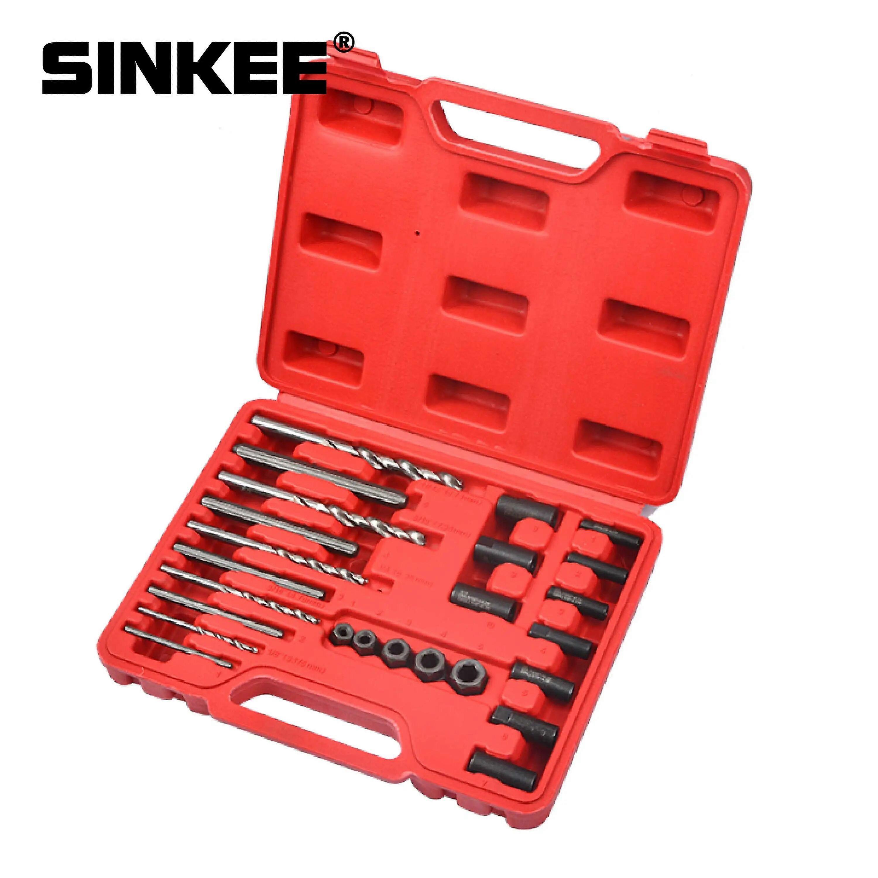 Screw Extractor Drill Guide 25pc Set Remove Broken Screw Bolts Fastners Easy Out No.40532