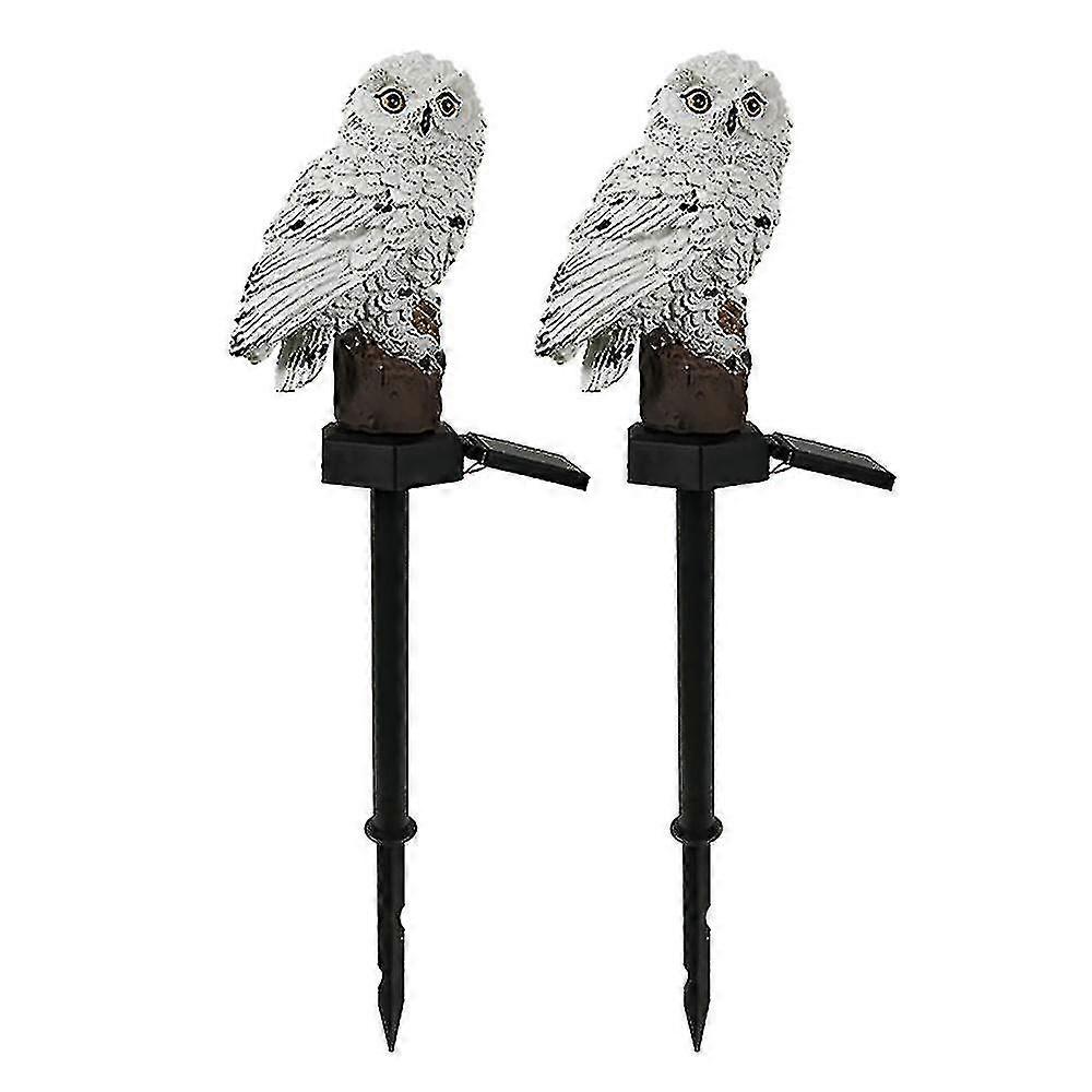 2pcs Outdoor Solar Lawn Lamp En Path Owl A