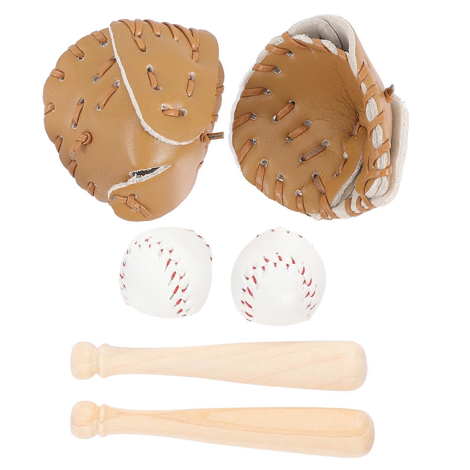 2 seturi de mini mănuși de baseball decor de bâtă de baseball mini set de baseball decor breloc