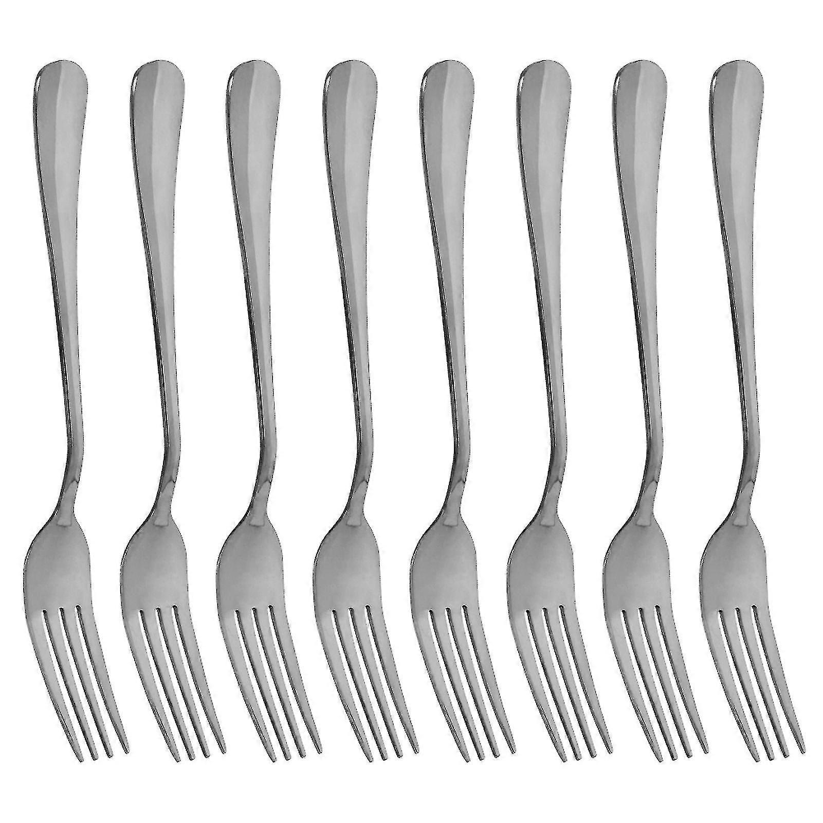 8pcs Salad Fork Stainless Steel Claw Shaped Easy Clean Kitchen Tool Durable