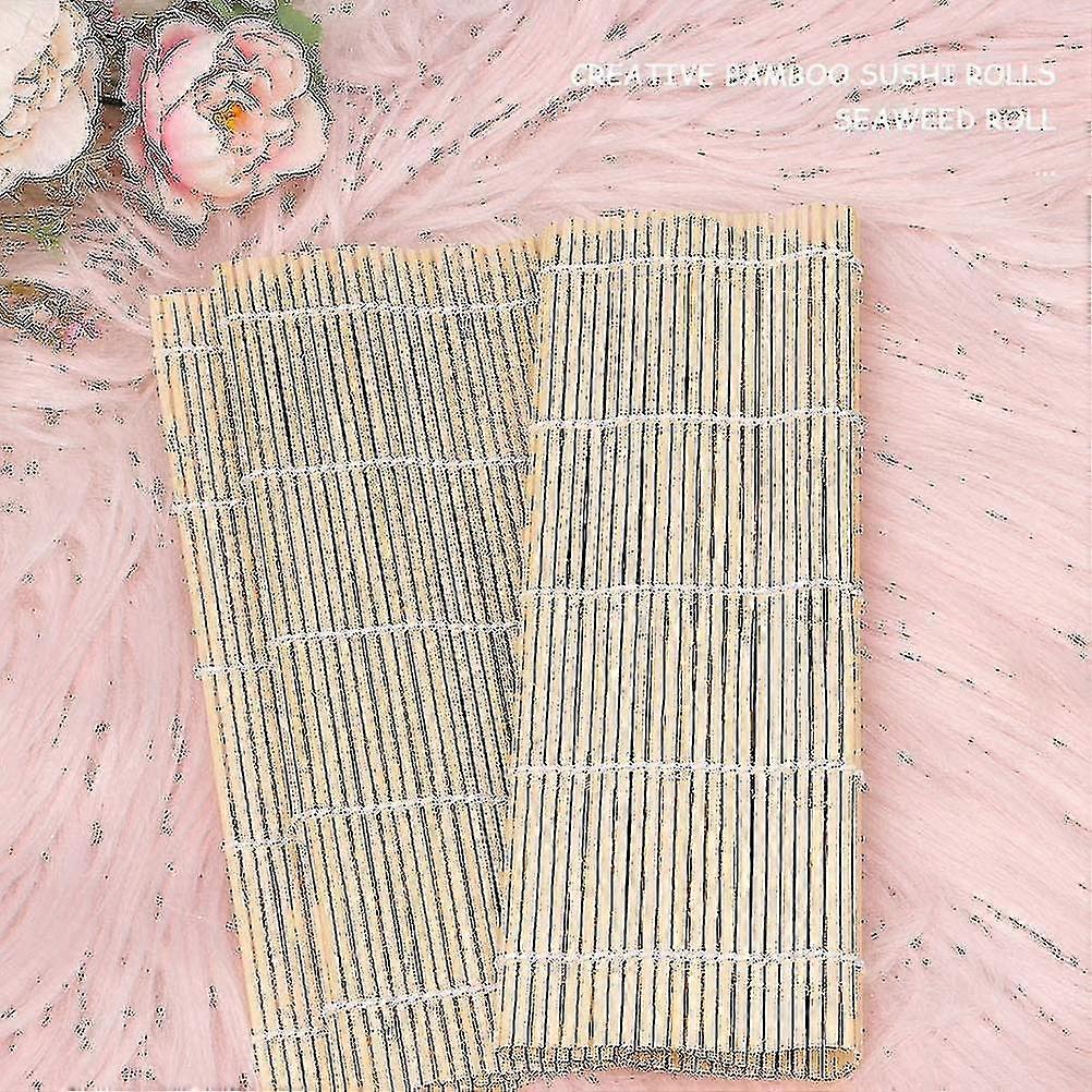 2 Packs Bamboo Rolling Mat For Sushi Japanese Style(24 * 24cm)