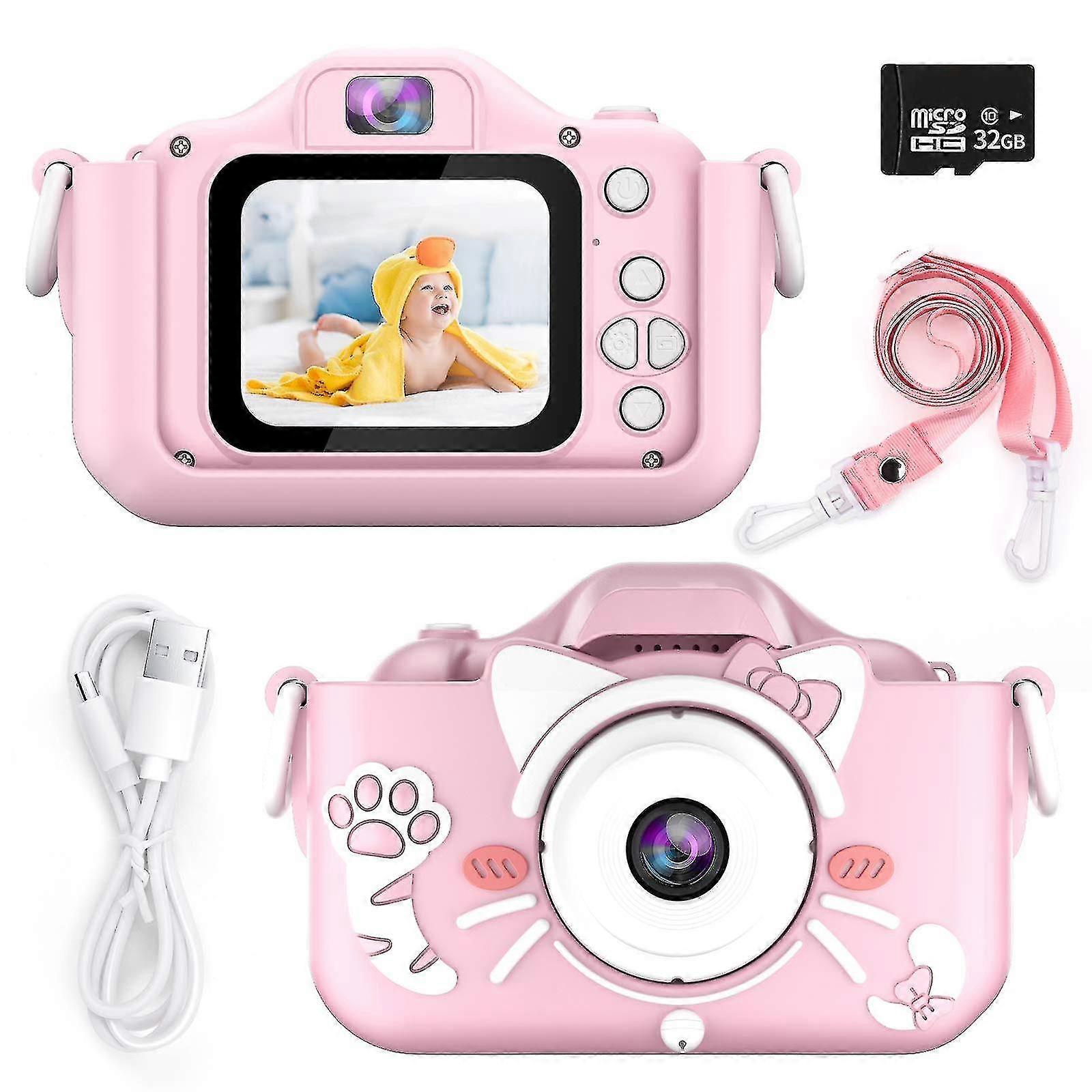 Kids Camera With Silicone Case, Kids Digital Dual Camera 2.0'' Screen
