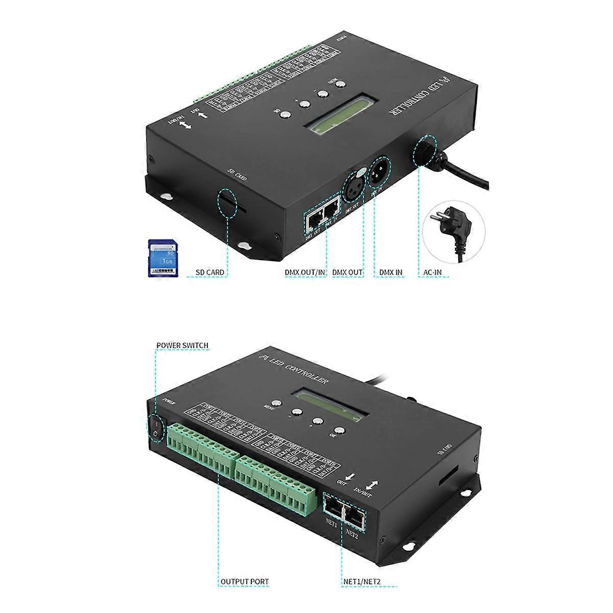 WiFI LED Pixel Controller Artnet to SPI Prend en charge le logiciel Carte de synchronisation LAN DMX512 Console (H807SA) Prise UE