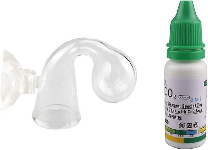 Funien Co2 Drop Checker Lösning Akvarium CO2 Monitor Glass Drop Checker PH Långsiktig indikator Monitor Tester 15ML