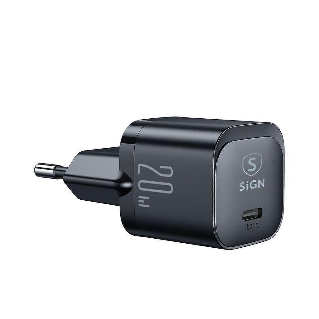 PD 20W USB-C Minilaturi - Musta