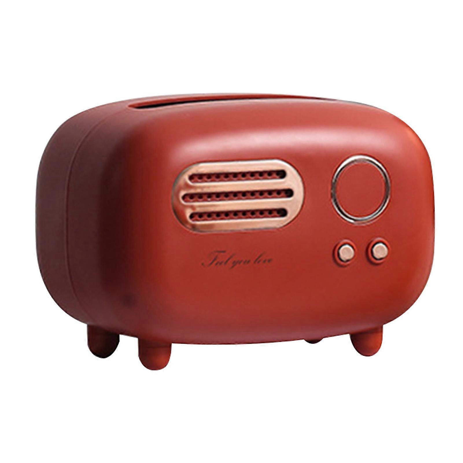 Retro Radio Shape Tissue Box Practical Cute Tissue Dispenser for Home Office