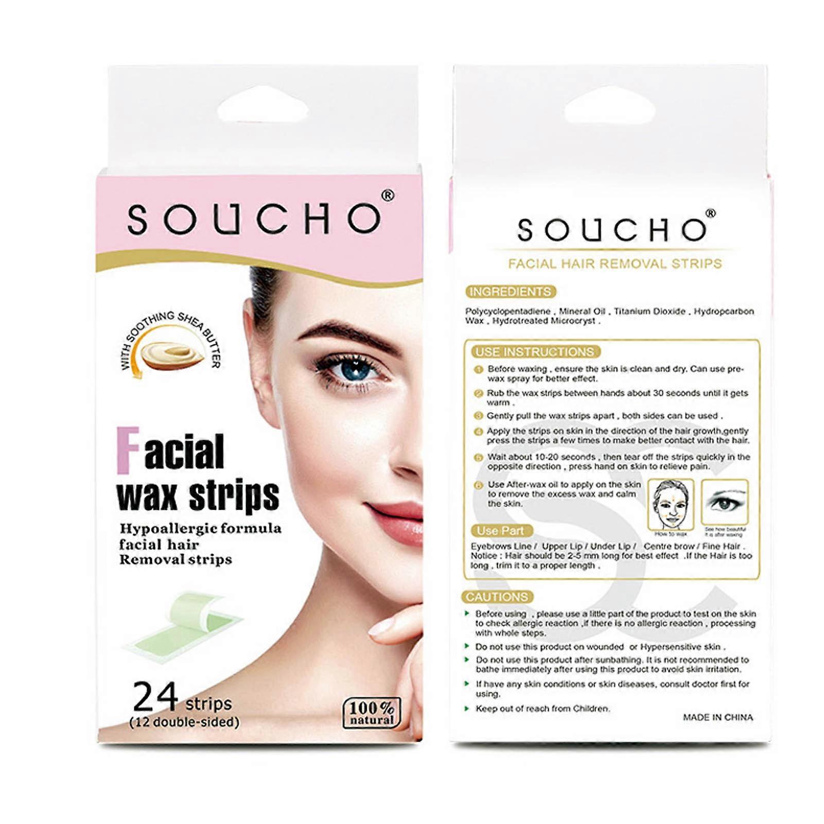 24pcs Lip Hair Removal Wax Paper Effective Portable Double-sided Gentle Wax Strips for Women Face Lip Moustache New