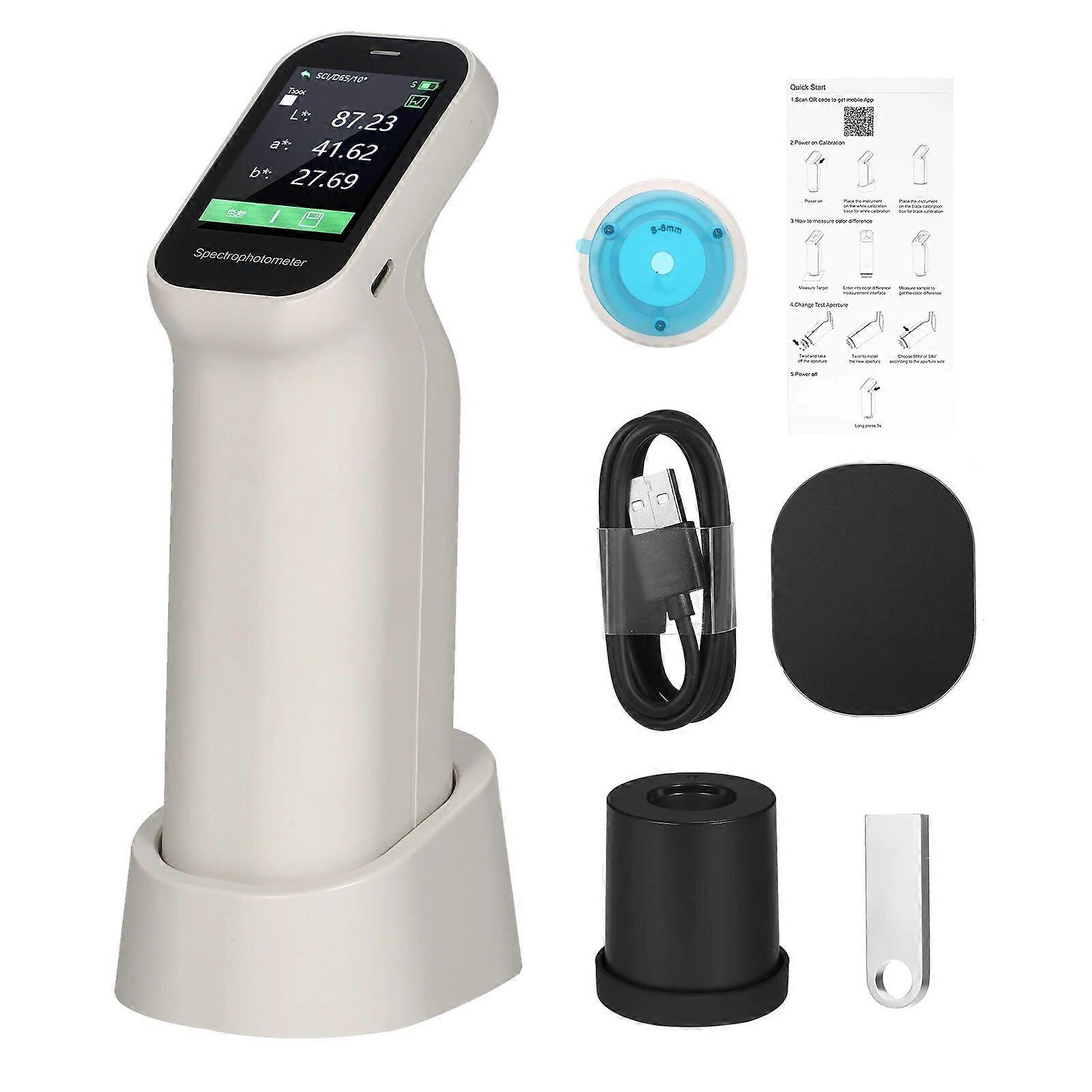 DS-210 Colorimeter Chromometer Spectrophotometer Color Meter Auto Calibration Color Difference Tester 6mm & 11mm IPS Touchscreen