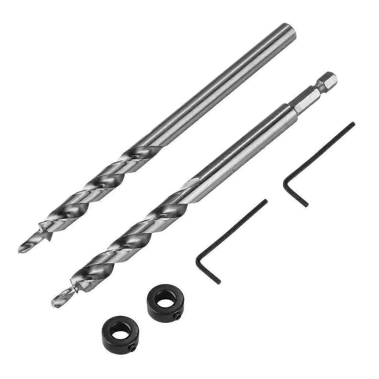 3/8 Inch Pocket Hole Drill Bit With Depth Stop Collar 1/4 Hex Shank Replacement Twist Step Drills F