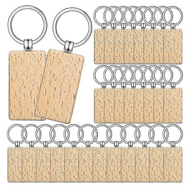 50 Pieces Blank Wooden Key Tag Key Engraving Key Tags,rectangle