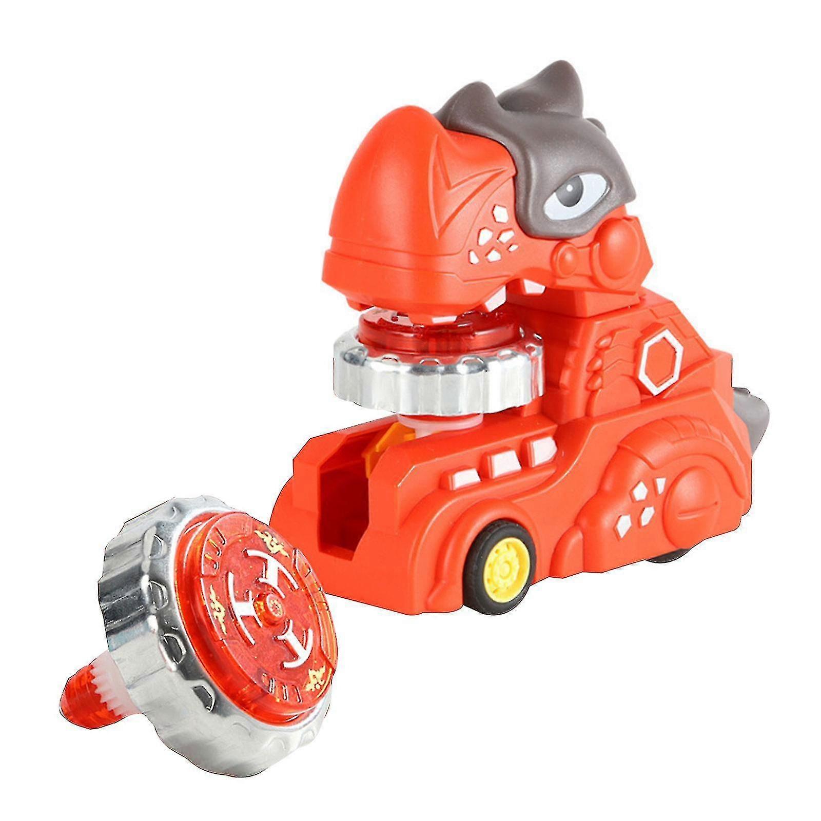 2-in-1 Luminous Spinning Top Toy Vehicle Anti-collision Slide Car Kids Favors( Color : Flaming Red )