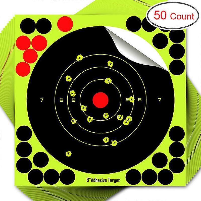 50pcs Shooting Targets 8 Inch Self-Adhesive Paper Reactive Splatter Targets Stickers for Gun Rifle Pistol