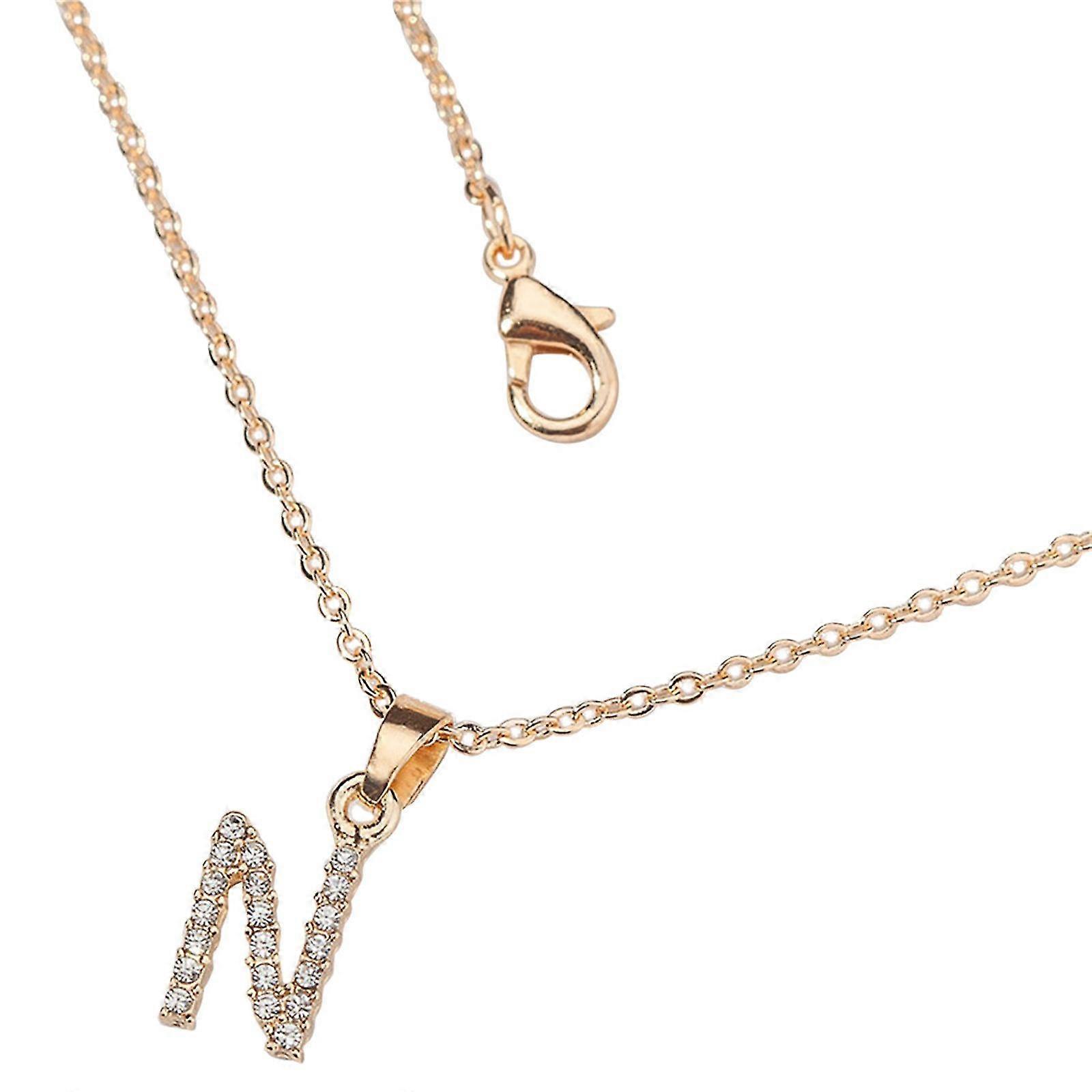 Bayan Elmas Kolye 26 İngiliz Harfli Çift Kolye