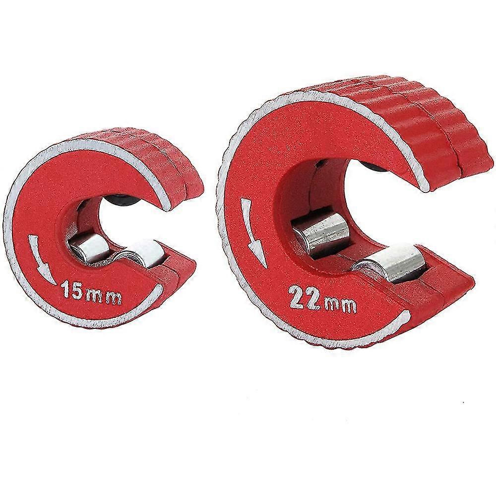 2 stk. 15 mm og 22 mm kobberrørskutter mini automatisk rørskjæringsverktøy sinklegering rørkutter for kutting av kobberrør