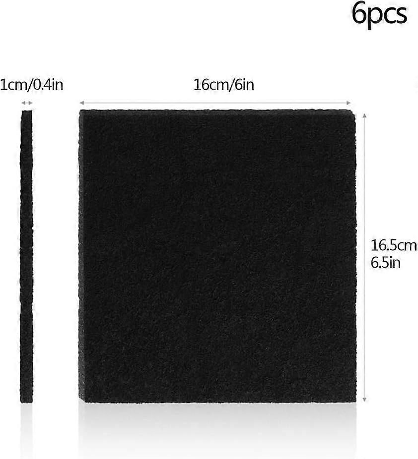 6 Pack Replacement Cat Litter Filters Square Charcoal Filters for Lidded Litter Box