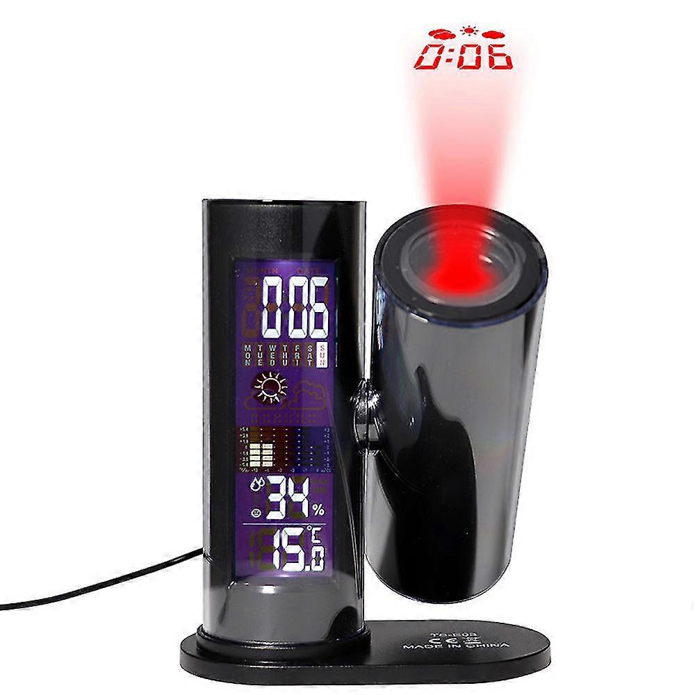 Multi-function Led Projection Clock, Indoor Temperature And Humid