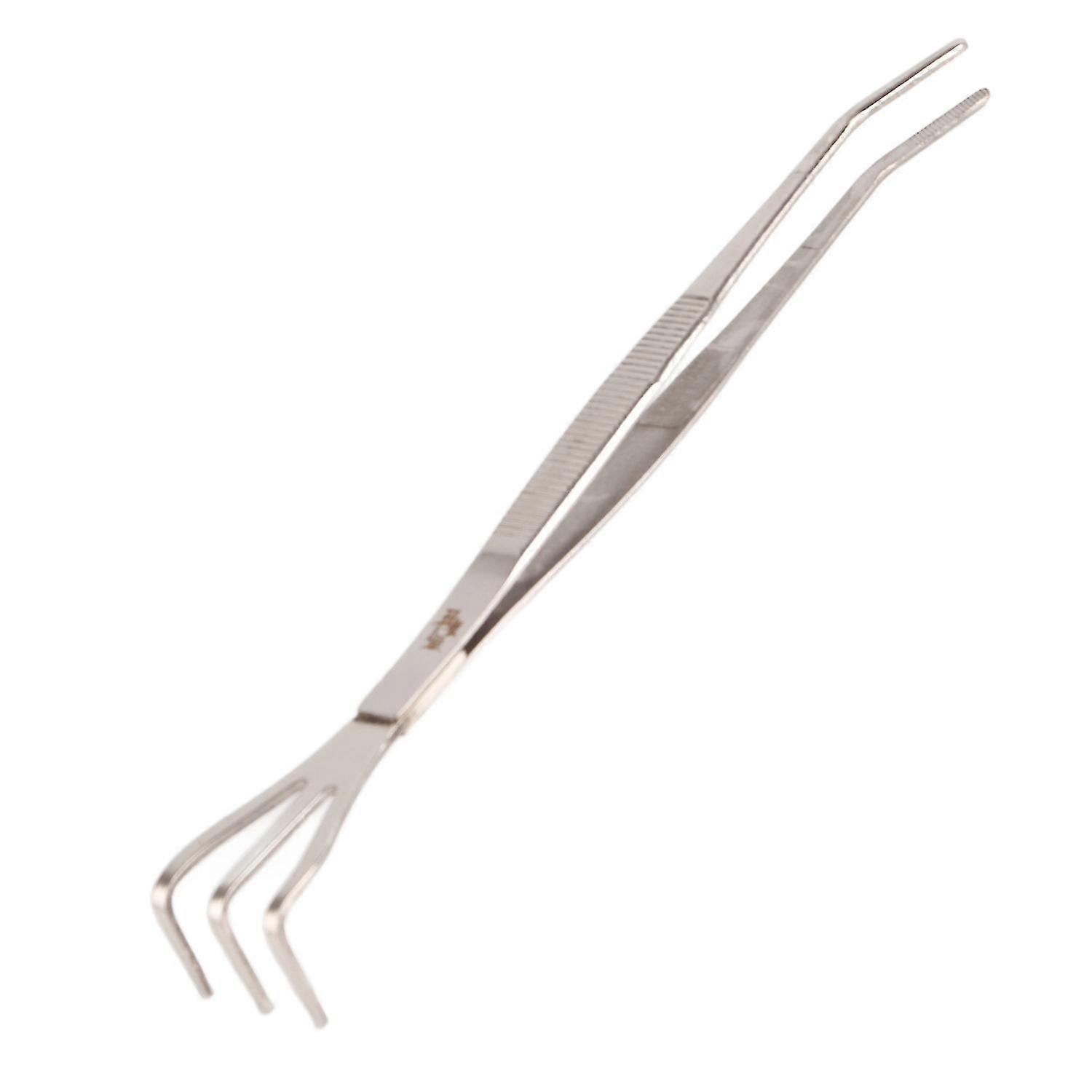 2in1 Stainless Steel Root Rake Bonsai Tweezers Soil Farming Tool with Ergonomical Handle-YM