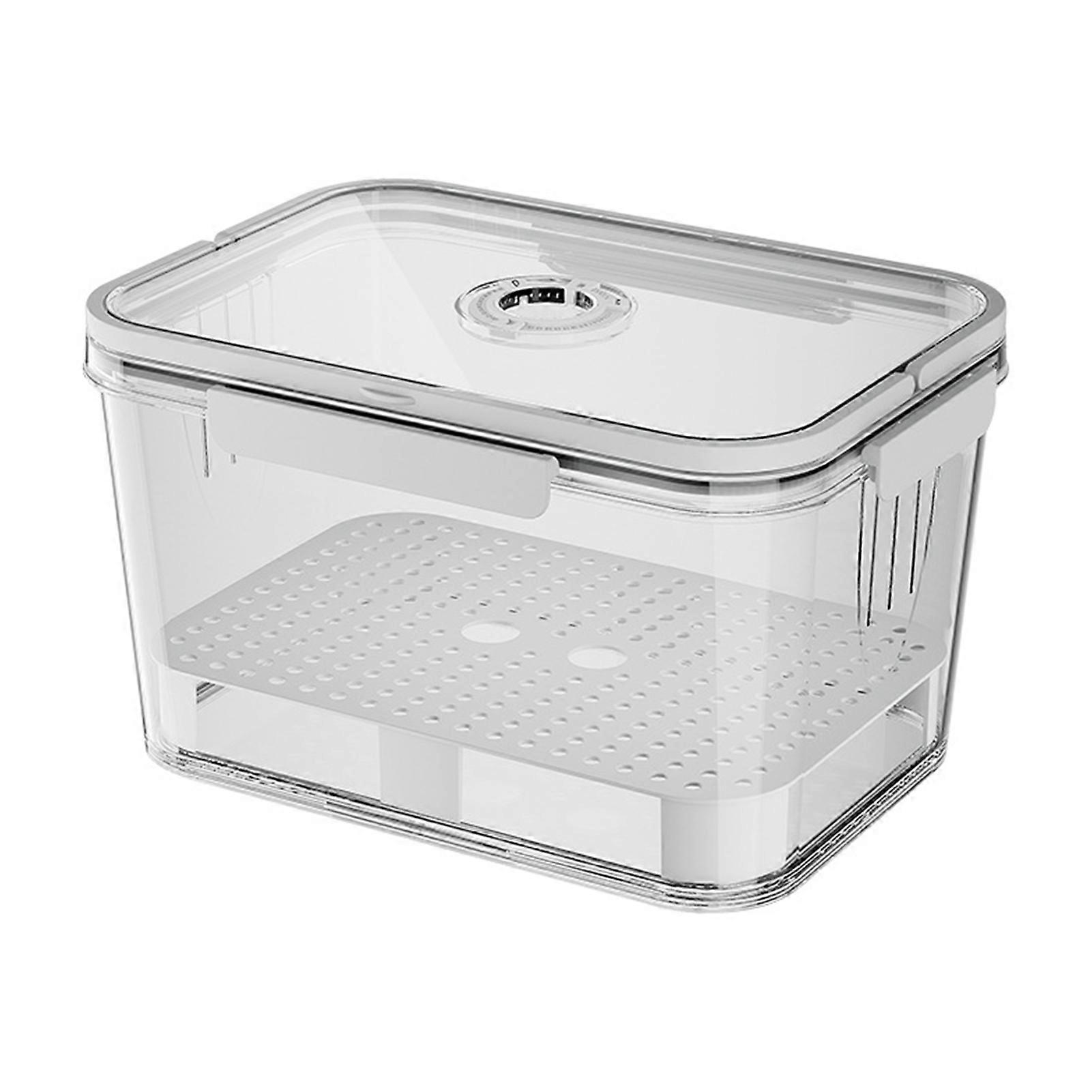 2300/5500ML Airtight Crisper Box with Time Recording Disk Reusable Food Storage Container Fruits Vegetables Loaf Keeper Box for Kitchen Counter