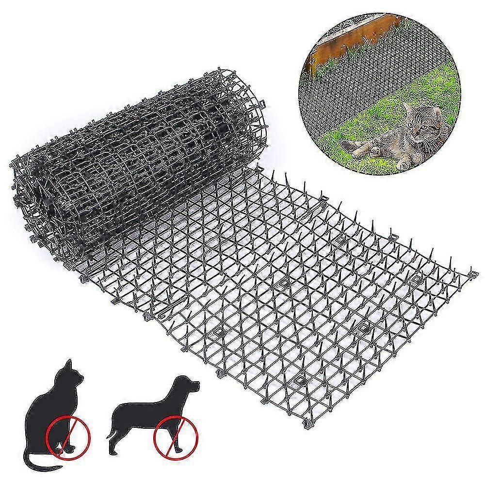 Anti-cat Mat With Thorn Grid Garden Anti Dogs, Cats Pets Plastic Anti-thorn Mat For Pets Black 200*28 Cm