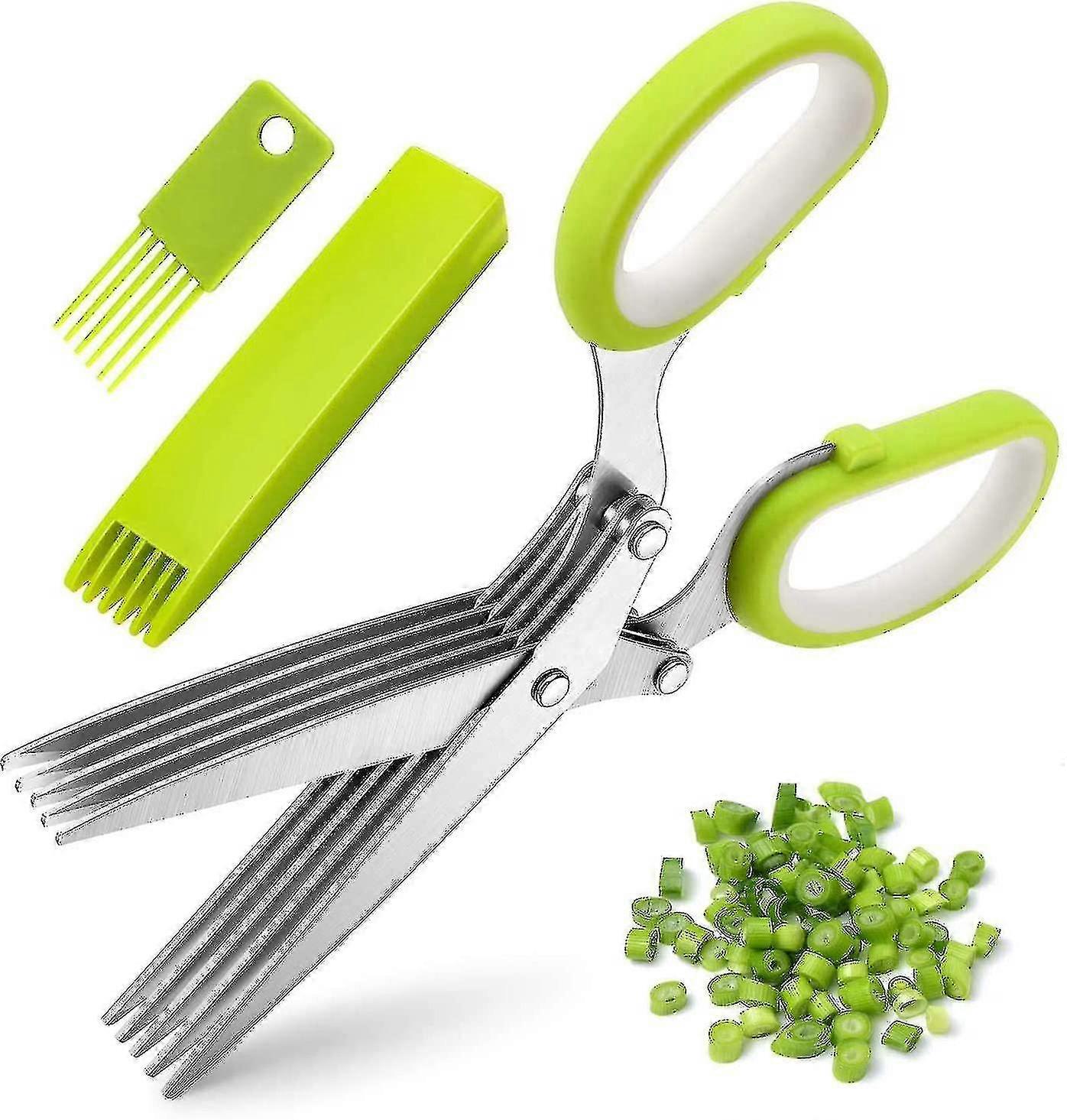 Kitchen Herb Scissors Stainless Steel 3pcs 5 Blade