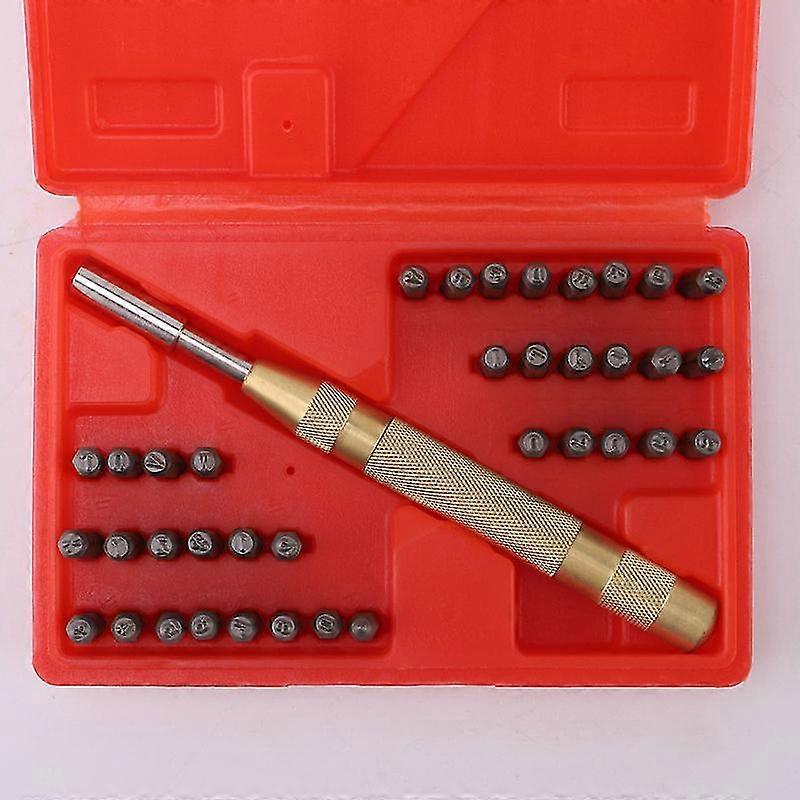 Set Of 38 Metal Punches With Numbers And Letters, Letter Punch In Steel