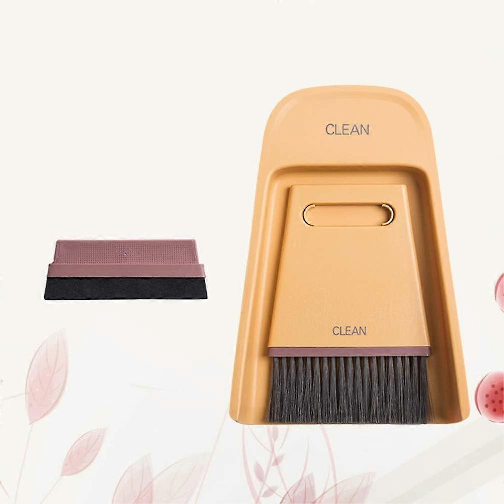 Dustpan and Brush Mini Hand Broom and Dustpan Set Dustpan Brush Set (Yellow)