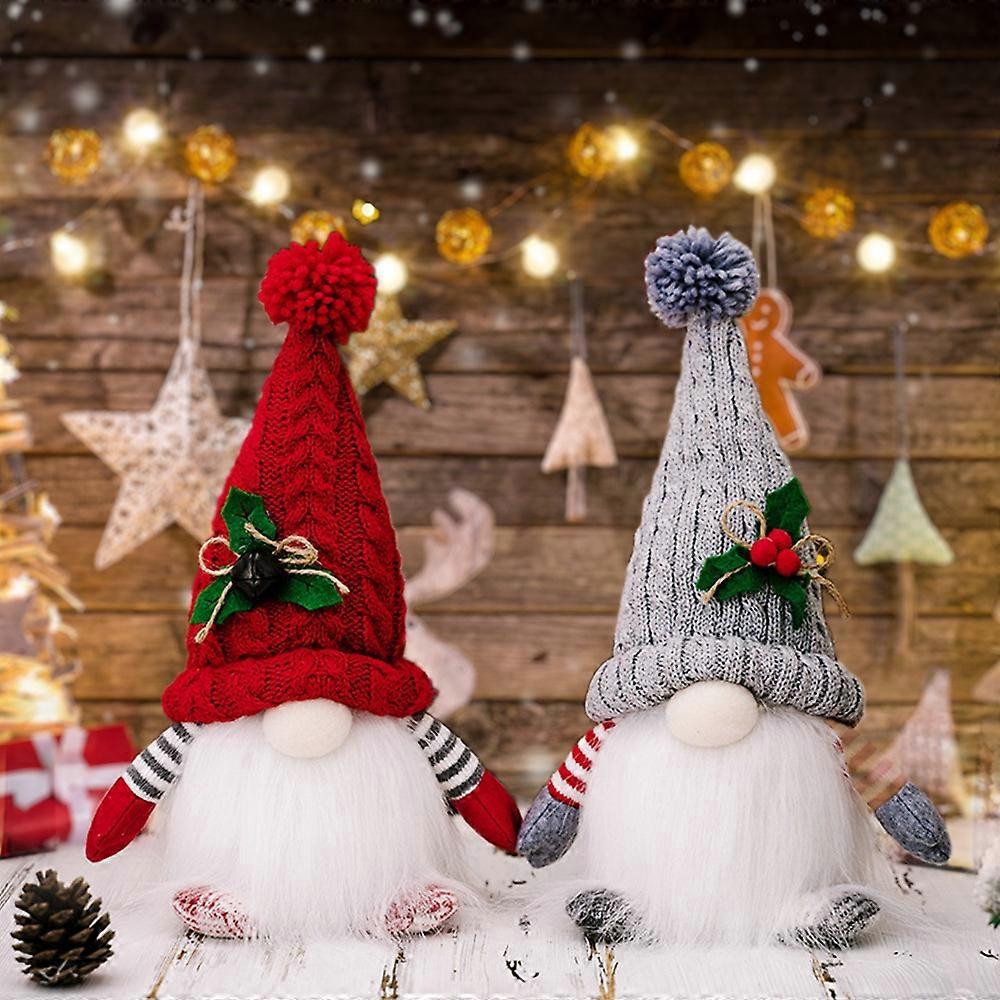 Christmas Gnome Decoration Plush,Xmas Scandinavian Tomte,Resin Tree Centerpieces for Desk Shelf Fire