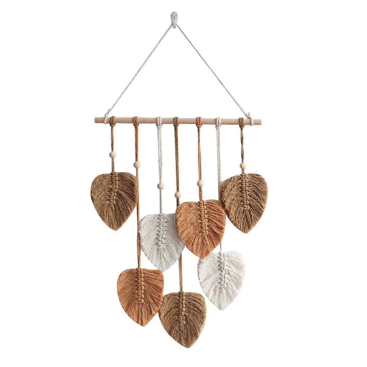 Macrame Wall Hanging Leaves - Large Chic Feather Wall Hanging Boho Wall Decor