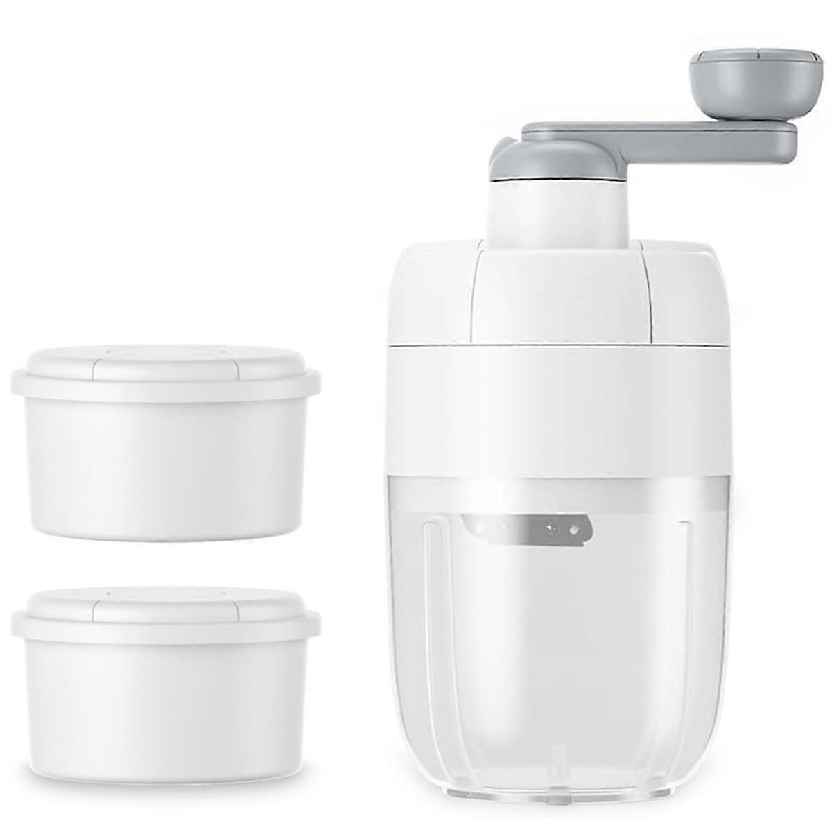 Manual Ice Shaver Snow Cone Machine Portable Shaved Crushed Ice Maker Crusher with 2Free Ice Cube T